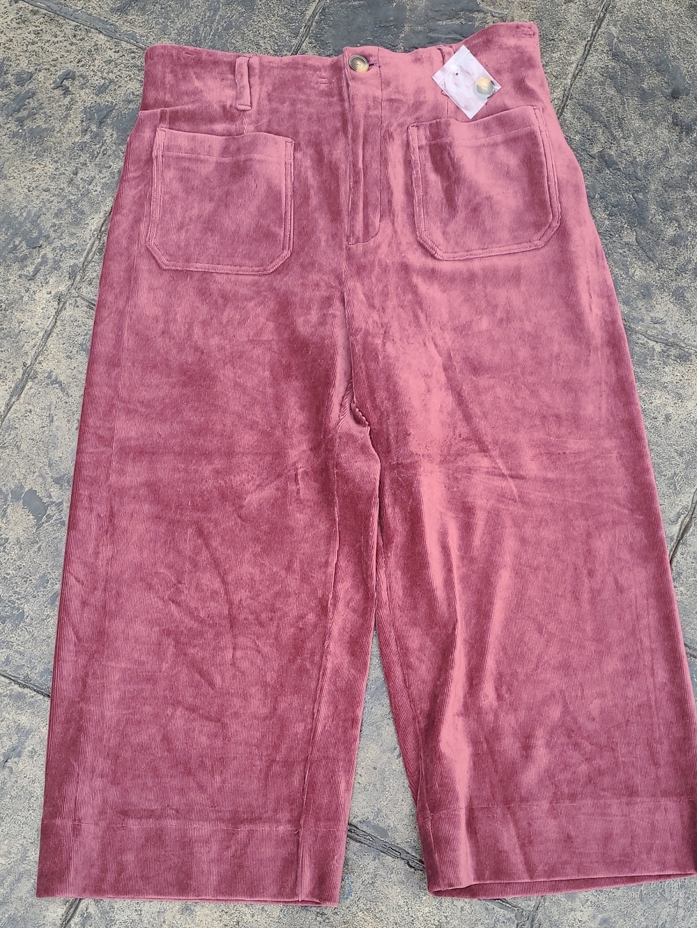 NWT! Lauren Conrad Wildflower Women 16W Wide Leg High Rise Crop Cordoroy Pants